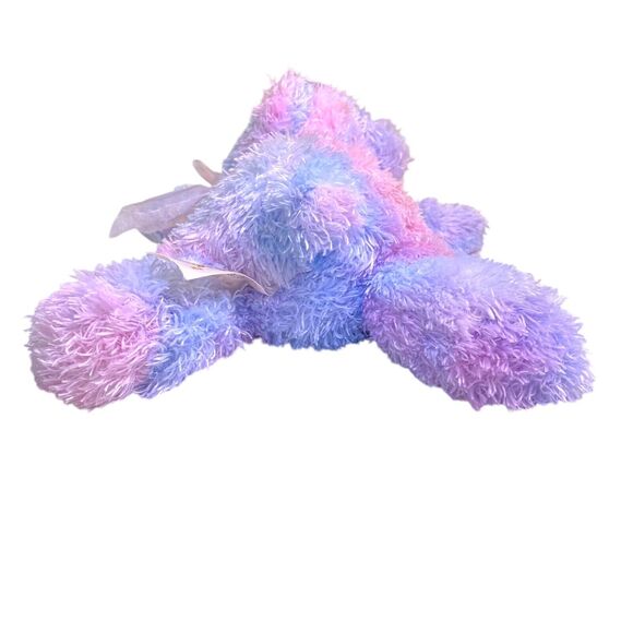 Dandee Plush Teddy Bear Pink Blue Purple With Sheer Bow - Picture 3 of 13